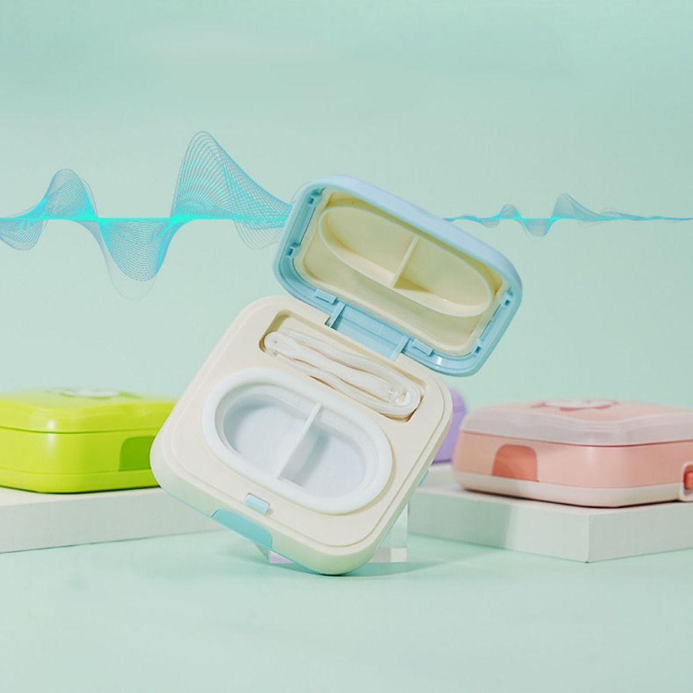 Automatic Contact Lens Cleaner Case Cartoon Stretch Manual Cleaner Tools Cleaning Machine