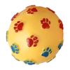 Squeaky Ball Dog Toy Puppy Chew Toy with Paw Print Texture Interactive Dog Teeth Cleaning Toy for Aggressive Chewers