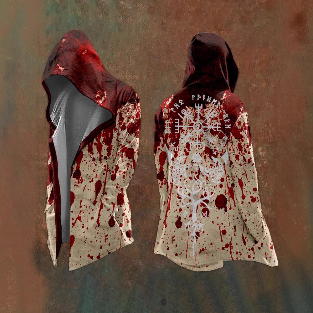 Herren Frühling/Herbst Abstrakt Kosmisch Retro Print 3D Digitaldruck Übergroßer Kapuzen-Trenchcoat