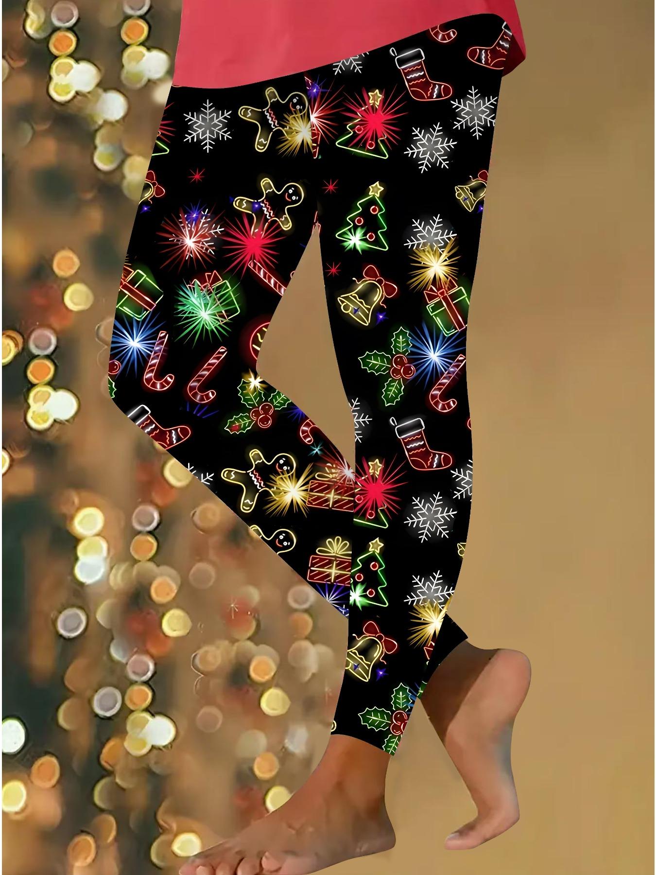 

Женские рождественские леггинсы для йоги с эластичными принтами, фитнес, бег, спортзал, активные штаны XXL жёлтый