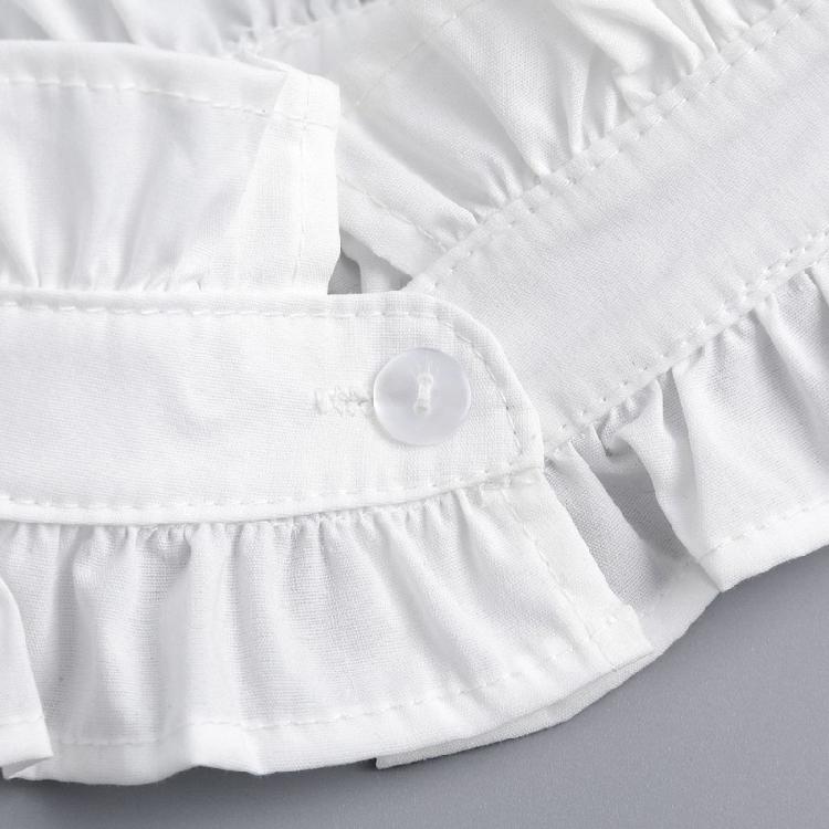 Vintage Dam Rynkad Krage Ärmar Set För Mode Dam Kontorsdam Manschetter Ärmar för Olika Tillfällen