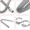 Air Exhaust Pipe Heater Pipe Heater Parking Air Heater Exhaust Pipe Diesel Gas Vent Hose Stainless Steel 2.5cm/1in Inner With Camps (Length: 2M)