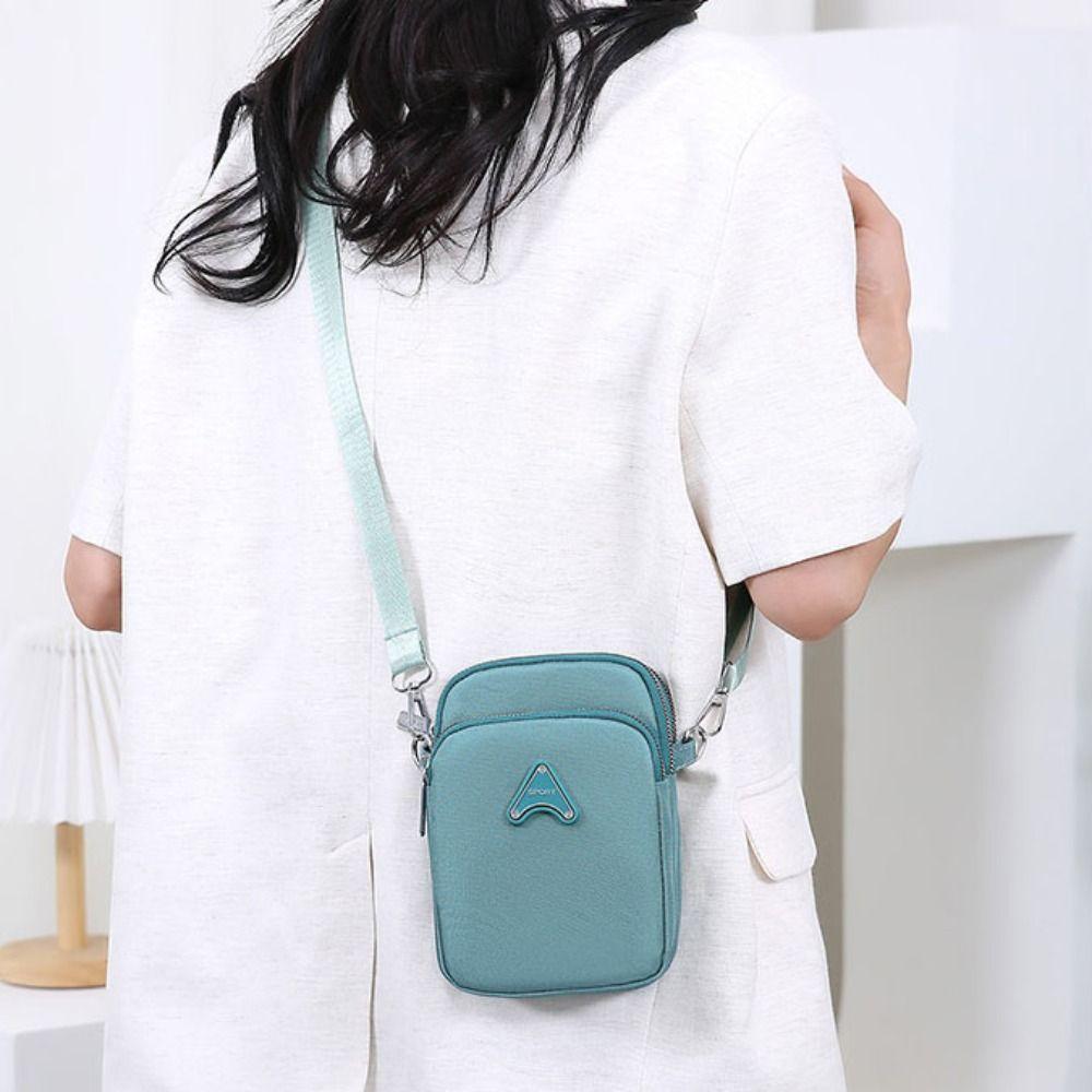 Multi layer Crossbody Bag Nylon Small Phone Bag Casual Canvas Shoulder Bag  Daily