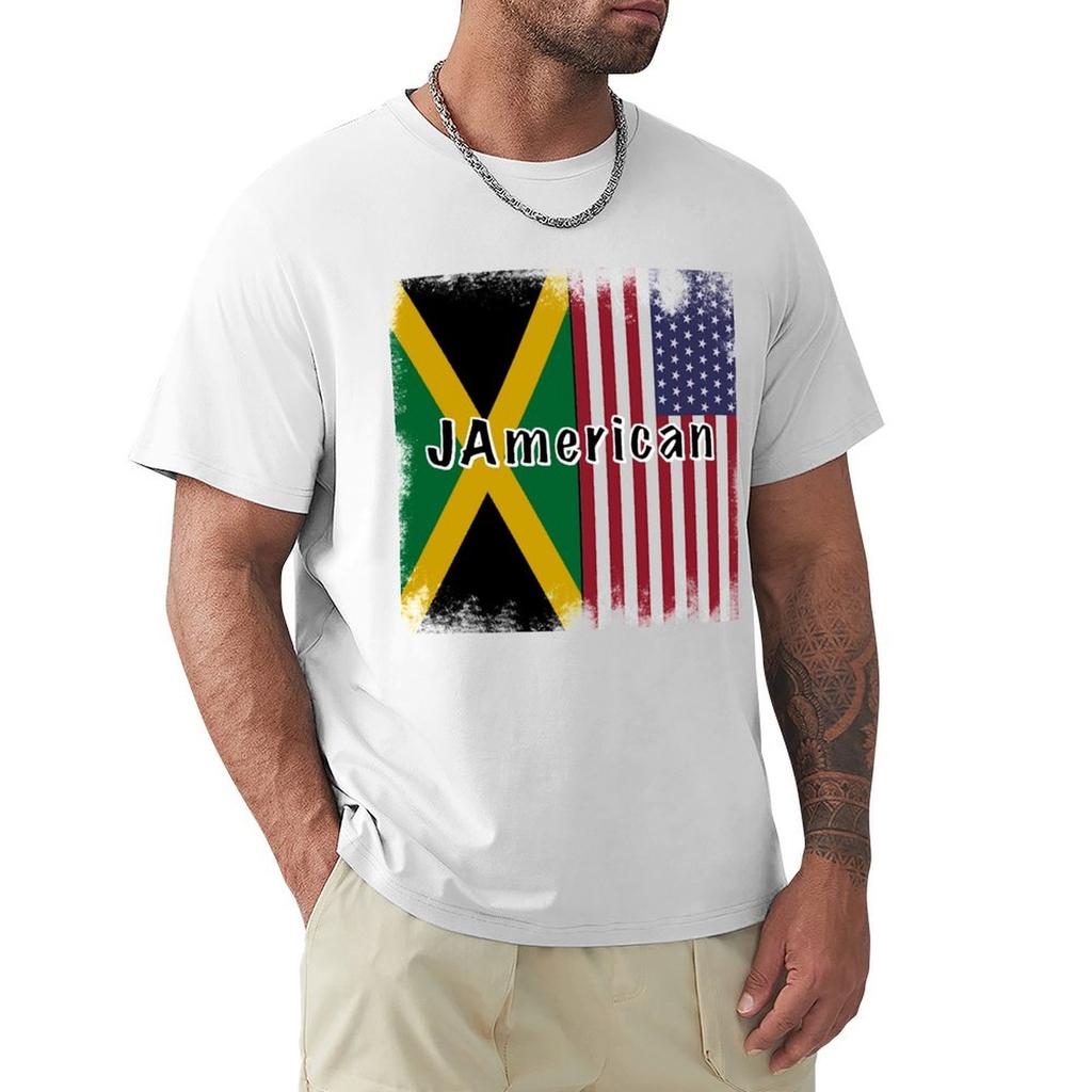 Jamerican Flag Jamaican Roots and American Flag Jamerican TShirt Holiday Simple Tee Shirt