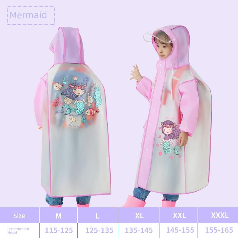 Children's Full-Body Raincoat, Primary School Students' One-Piece Raincoat with Backpack Space, Cartoon Kindergarten Raincoat, Popular Rain Poncho