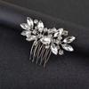 Hand-Woven Crystal Floral Rhinestone Hair Comb Headpiece for Weddings