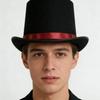 Dress Up Magician Hat Stage Performance Role Play Cosplay Felt Cap Decoration Masquerade Gentleman's Hat Stage Performances
