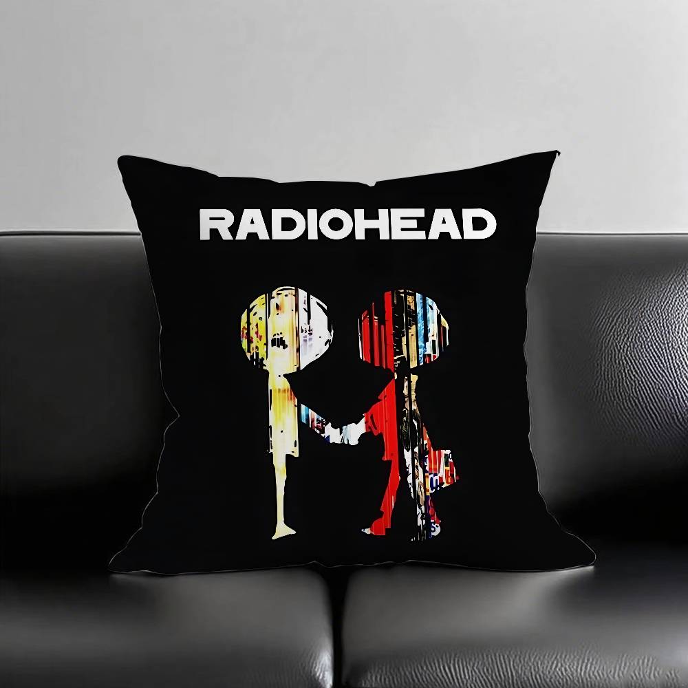 R-Radiohead Rock Band Pillow Case Throw Pillow Cover Nordic Vintage Style Cushion Covers Home Living Room Sofa Couch Seat Decor