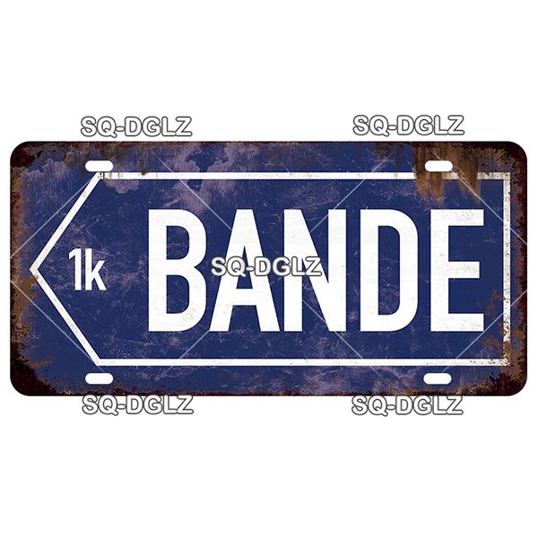 SQ-DGLZ Paris Bangde Road 15x30cm Plate Warning Tin Sign State Wall Decoration Metal Sign Home Decor Painting Plaques Art Poster
