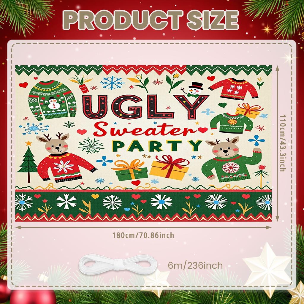 Christmas Decor Christmas Theme Festive Backdrop Christmas Party Banner Decorative Banner Event Banner For Party Event Family