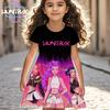 Kpop Demon Hunters Anime Girls Dress Breathable Summer Kids Cartoon Short Sleeve Beach Sundress Casual Nightgown