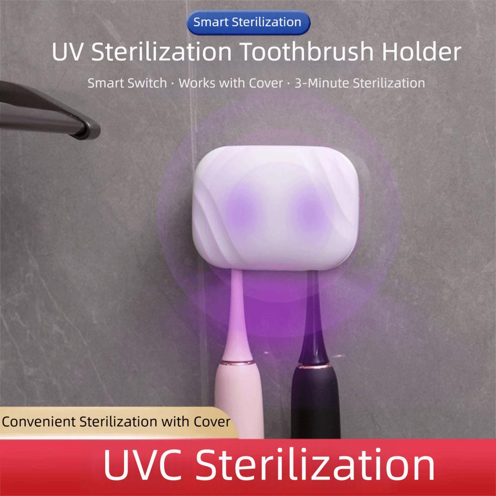 2 Brush Slots Smart Toothbrush Sterilizer Self-Draining UV Toothbrush Sterilizer Rack  Travel