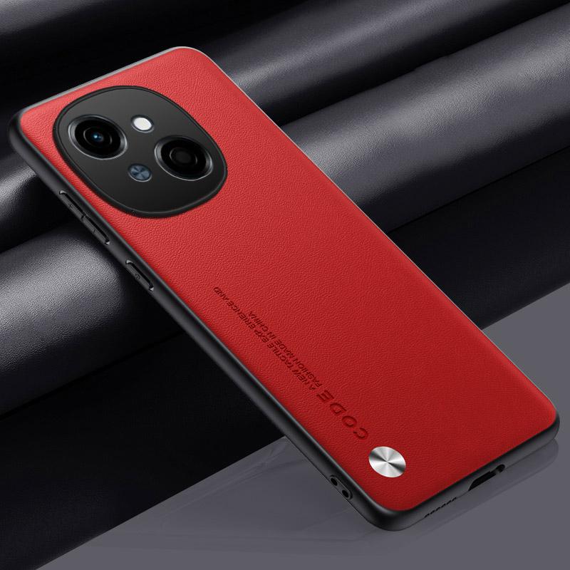Pro Tecno POP 9 Obyčejný PU kožený kryt pro Tecno POP9 Spark GO 1 2024 Matný silikonový nárazník Anti-Shock Hard Skin Case pro Tecno POP9