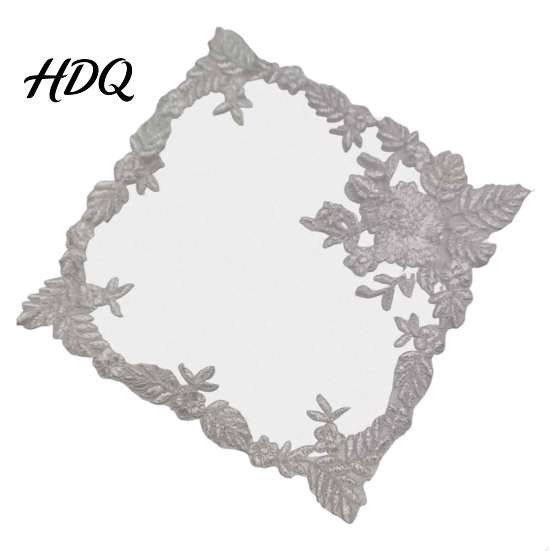 Square Lace Placemats Placemat for Dining Table Embroidered Mesh Heat Resistant Table Dustproof Dressing Mats Mat Retro Floral Decorative