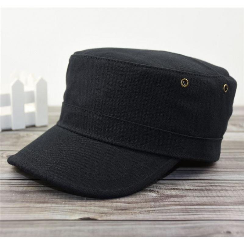 Canvas breathable military hat big head circumference flat top hat couple model women's hat casual fashion men's hat green middle-aged