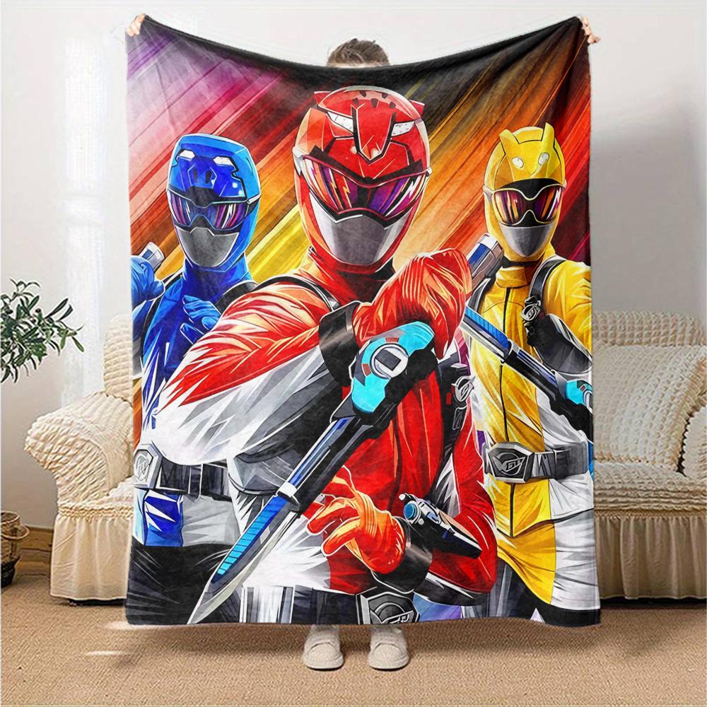 1pc Mighty Morphin Power Rangers2 Blanket, Gift, for Men and Women, Soft Blanket, Good for Sofa Bed Couch Travel, Lightweight Flannel Blanket