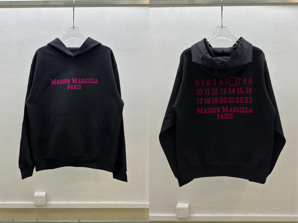 Autumn/Winter Cotton Terry Casual Hooded Sweatshirt - MM6 Minimalist Hoodie