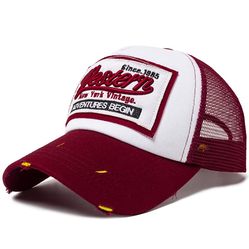 Baseballkappe Herren Netz Bestickt Buchstabe Trucker-Hut Snapback Damen Freizeitkappen Vintage Sonnenhüte Für Sommer Outdoor Tägliches Tragen