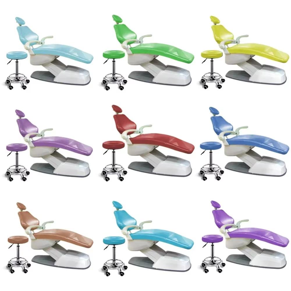 Ensemble de 4 Housses de Siège de Fauteuil Dentaire Housse de Protection Élastique Imperméable en Cuir PU pour Équipement de Laboratoire Dentaire