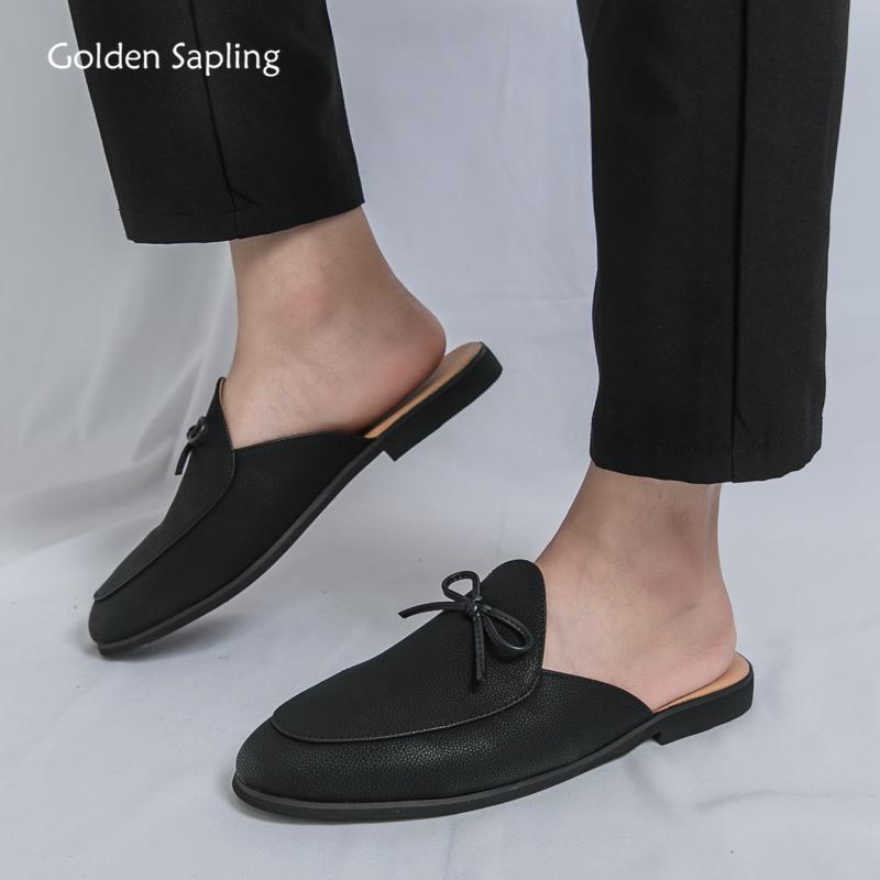 Golden Sapling Men's Slippers Summer Shoes Formal Flats Comfortable Men Sandals Casual Business Leisure Male Slippers