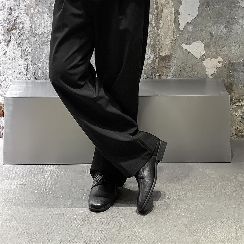 Black casual men's leather shoes luxury designer styles Office and Business Derby high-quality shoes 38-46 youth