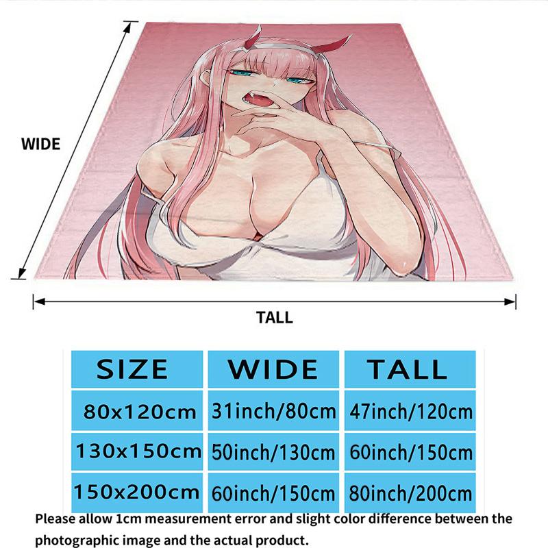 1PC Franxx Zero Two Patterned Flannel Blanket Suitable For All Seasons For Home Decor Warmth And Comfort Gifts Holiday Present
