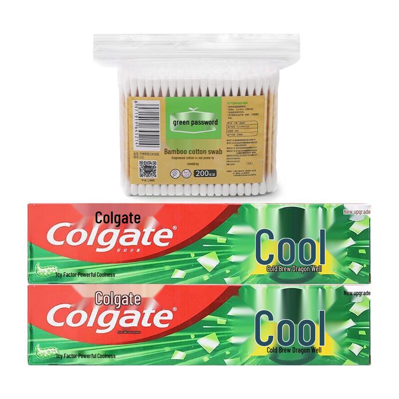 Набор: Зубная паста Colgate со вкусом ледяного чая и бамбуковые ватные палочки