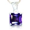 CERTIFIED Natural Purple Amethyst 24 Ct 925 Sterling Silver Gems Square Pendant AI-20-NS