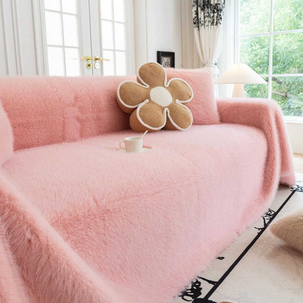 

Утолщенный чехол для дивана из норки, полотенце, универсальный высококачественный плюшевый зимний чехол, одеяло, завернутый чехол 180X420