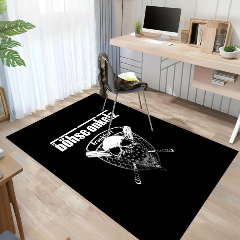 Skull Crossbones Emblem Carpet For Playroom Bedroom Living Room Sofa Home Decorkids Game Area Rug Nonslip Floor Mat
