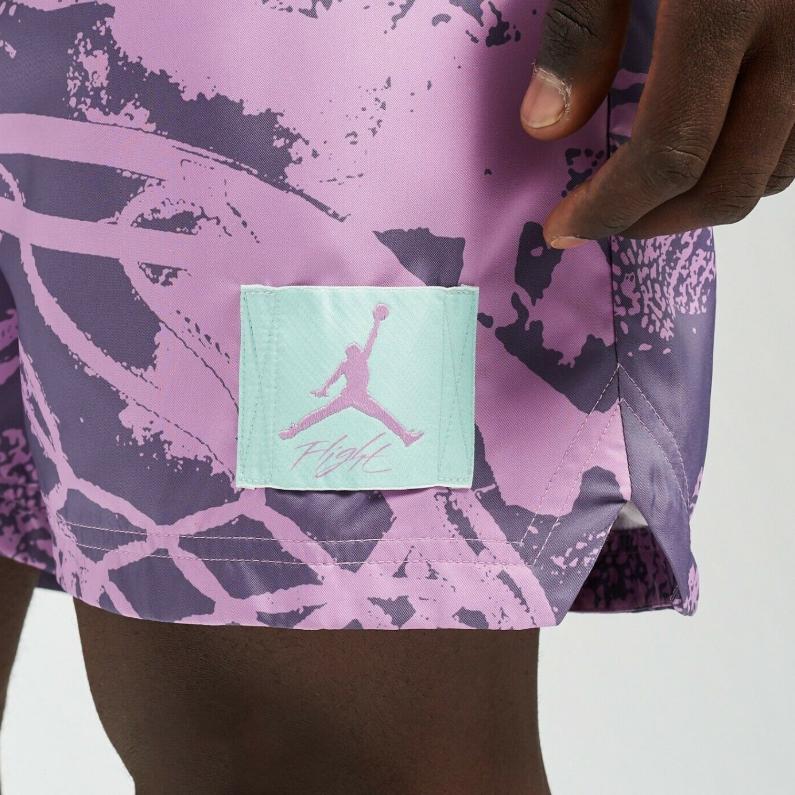 Jordan All Over Print Lace-Up Mid-Rise Straight Casual Shorts Men Shorts Purple CZ4749-591