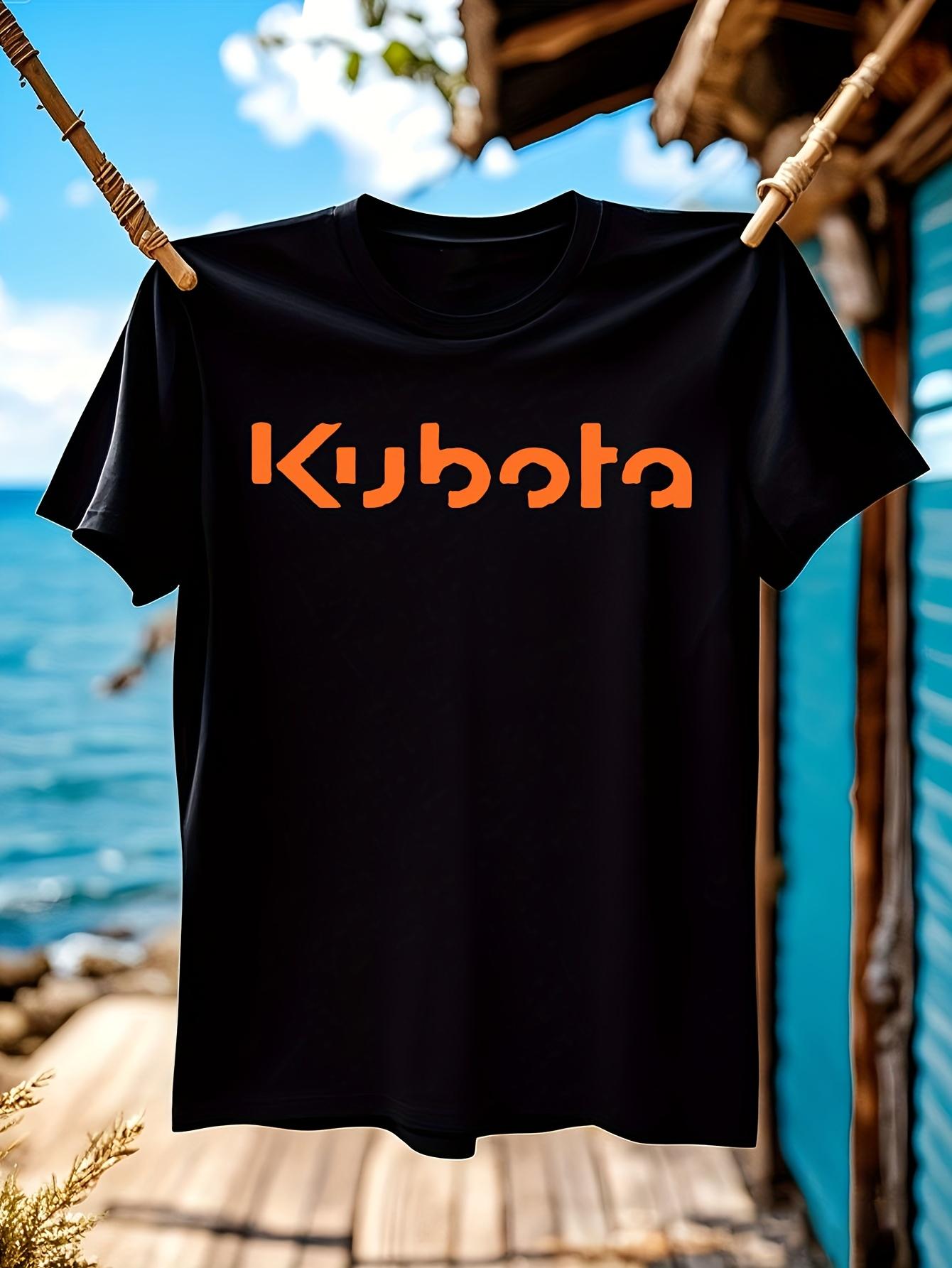Black Tshirt Featuring an Orange Kubota Tractor Logo XXL