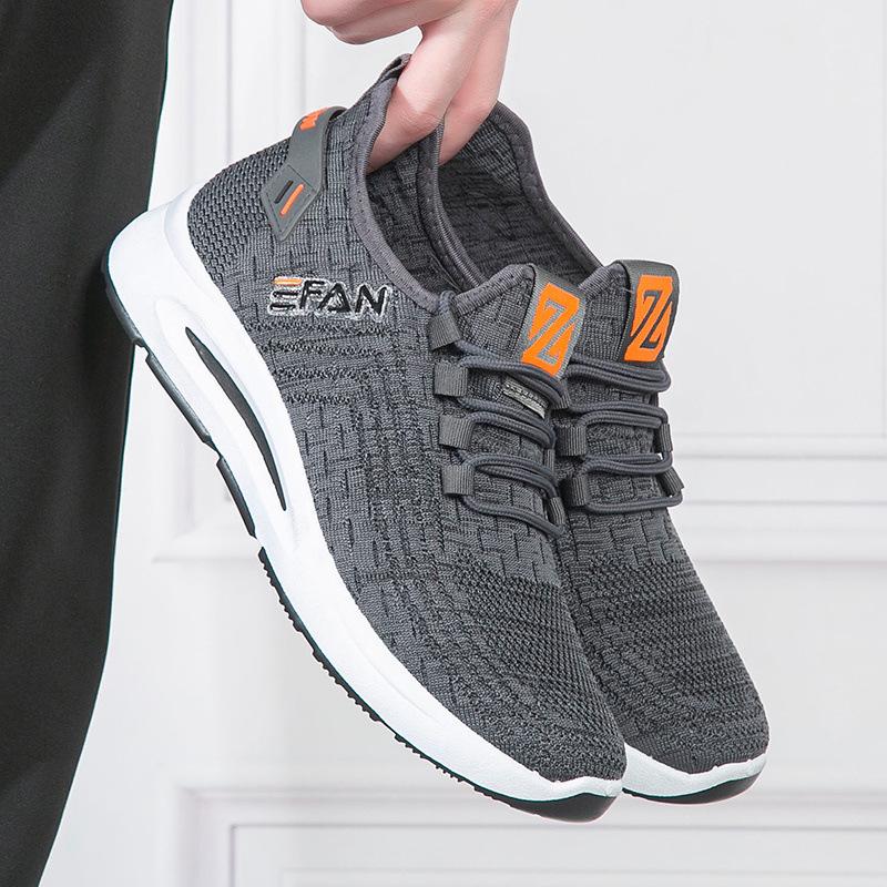 

2025 популярные летящие тканые кроссовки для ходьбы повседневные и удобные спортивные туфли мягкая подошва сверхлегкие износостойкие дезодорирующие туфли 39 темно-серого