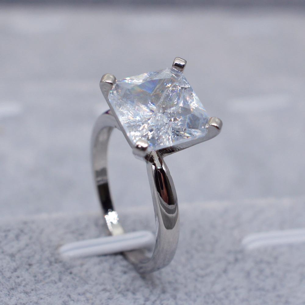 Eleganter Prinzessquadrat-Diamantring in 18 Karat Roségold-Beschichtung für Damen Modeschmuck