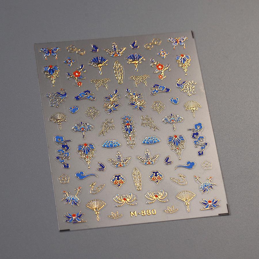 TENSOR M-880 Classic Gold Luxe Nagelsticker - Selbstklebende Heißfolienprägungsserie