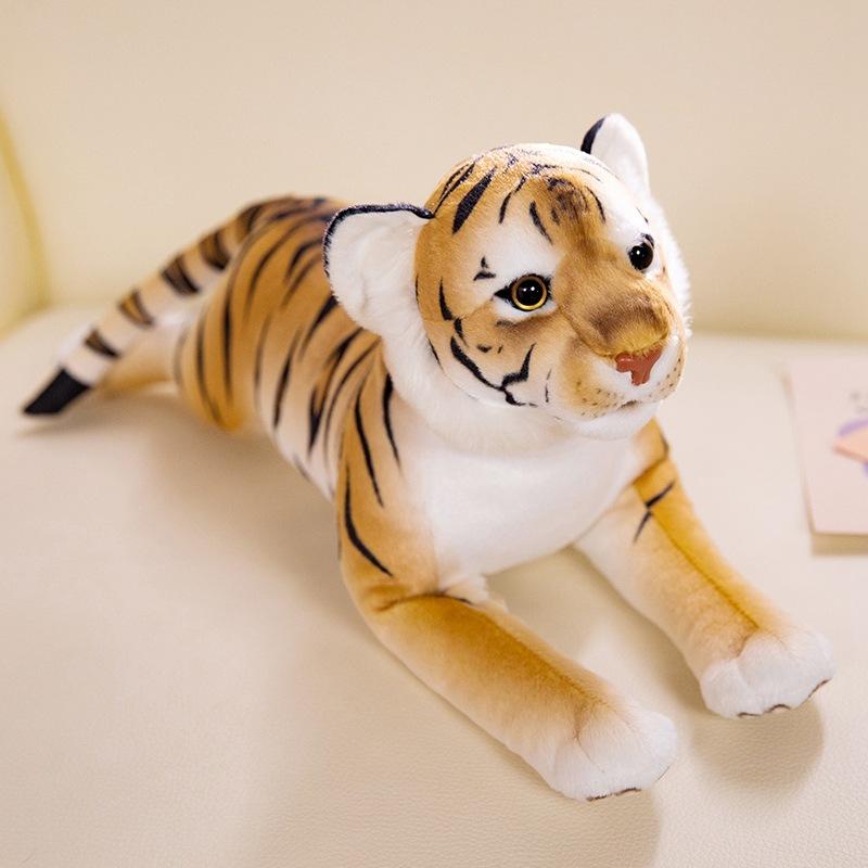 Cute simulation little tiger leopard doll plush toy lying down white tiger leopard doll children soothing doll 50cm(0.25kg)