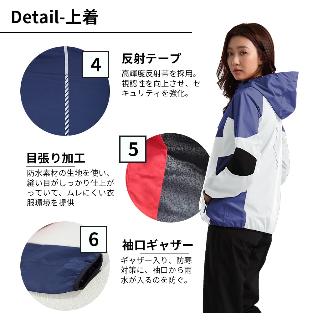 Golf Rain Top and Mountain Rain Outdoor Purple M [Arashiyama] Women's Wear, Bottom, Parka, Suit, Jacket, Waterproof, Lightweight, (Rain Suit)