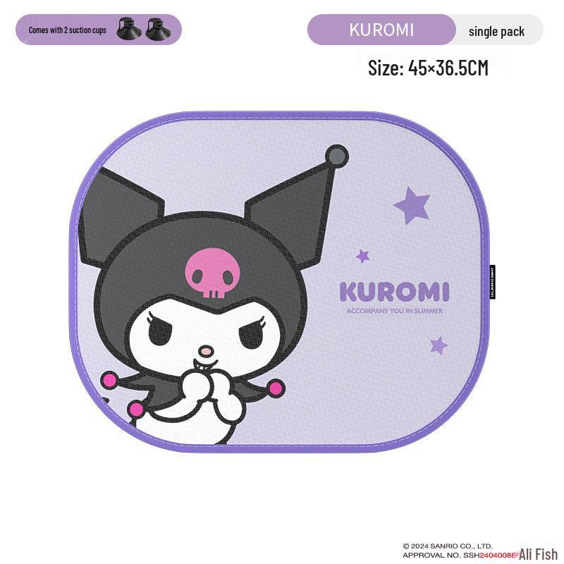 Sanrio Kuromi Car Window Sunshade Curtains - Heat Insulating Sun Blocker