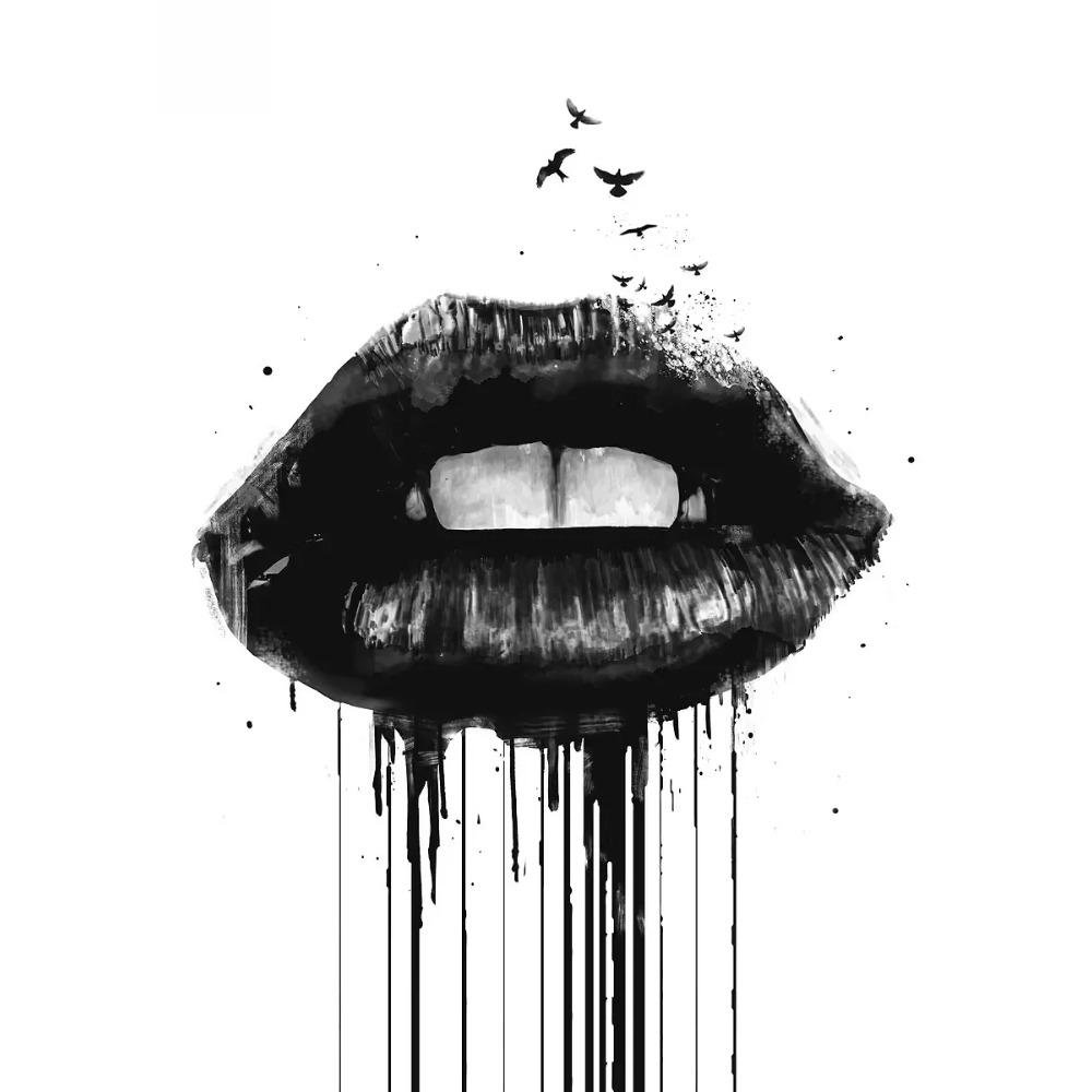Luxury Modern Golden Lips Money Flower Poster Print Abstract Canvas Painting Wall Minimalist Art for Living Room Home Decoration