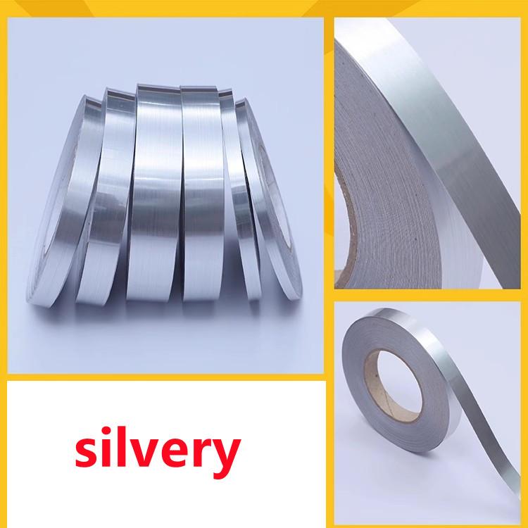 

20m Self-Adhesive Tile Stickers Tape Floor Waterproof Wall Gap Sealing Strip Gold Silver Tile Beauty Seam Sticker HomeDecoration 0.5cmx20M срібний