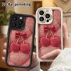 Phone Case: 2D Flat Design Suitable for iPhone 18 17 16 15 14 13 Pro Protective Case, with Heart Cherry, Perfect Christmas and Halloween Holiday Gift
