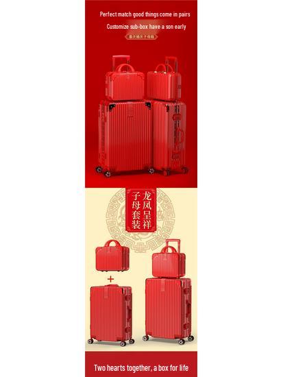 Bright Red Wedding Suitcase with Combination Lock - Perfect for Honeymoon Travel