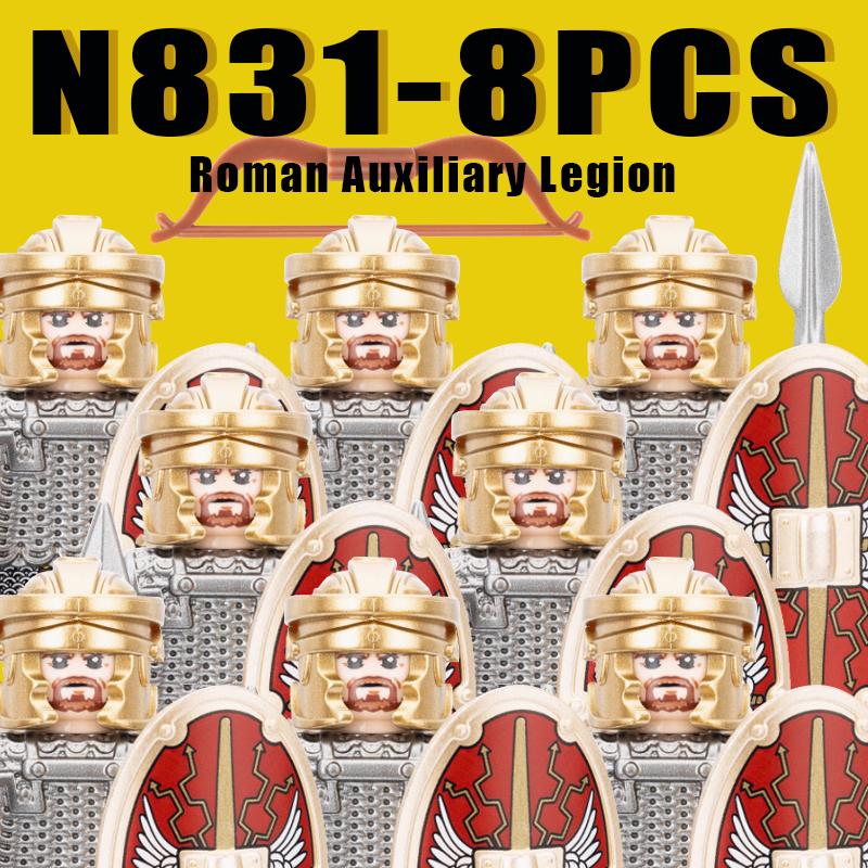 Medieval Military Rome Knights Building Blocks Castle Army Warrior Soldier Figures Crossbowman Shield Sword Legion Bricks Toys