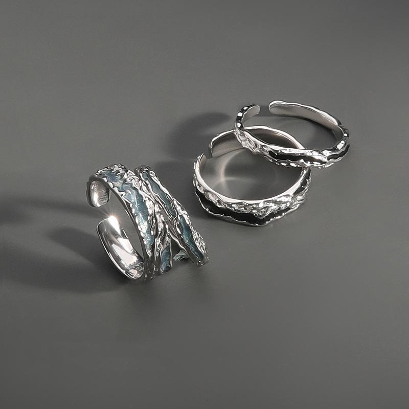 Vintage Shadow Rings for Men and Women, Minimalist, Niche, High-End, Unique, Fashionable, Elegant, Light Luxury, Irregular Texture Couple Rings