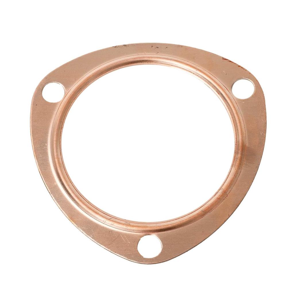 2 PCS 3 Inch Copper Header Exhaust Collector Gaskets, Exhaust Gaskets, Durable, Reusable for SBC BBC 302 350 454 383 Exhaust Gaskets (3 Bolt Pattern)