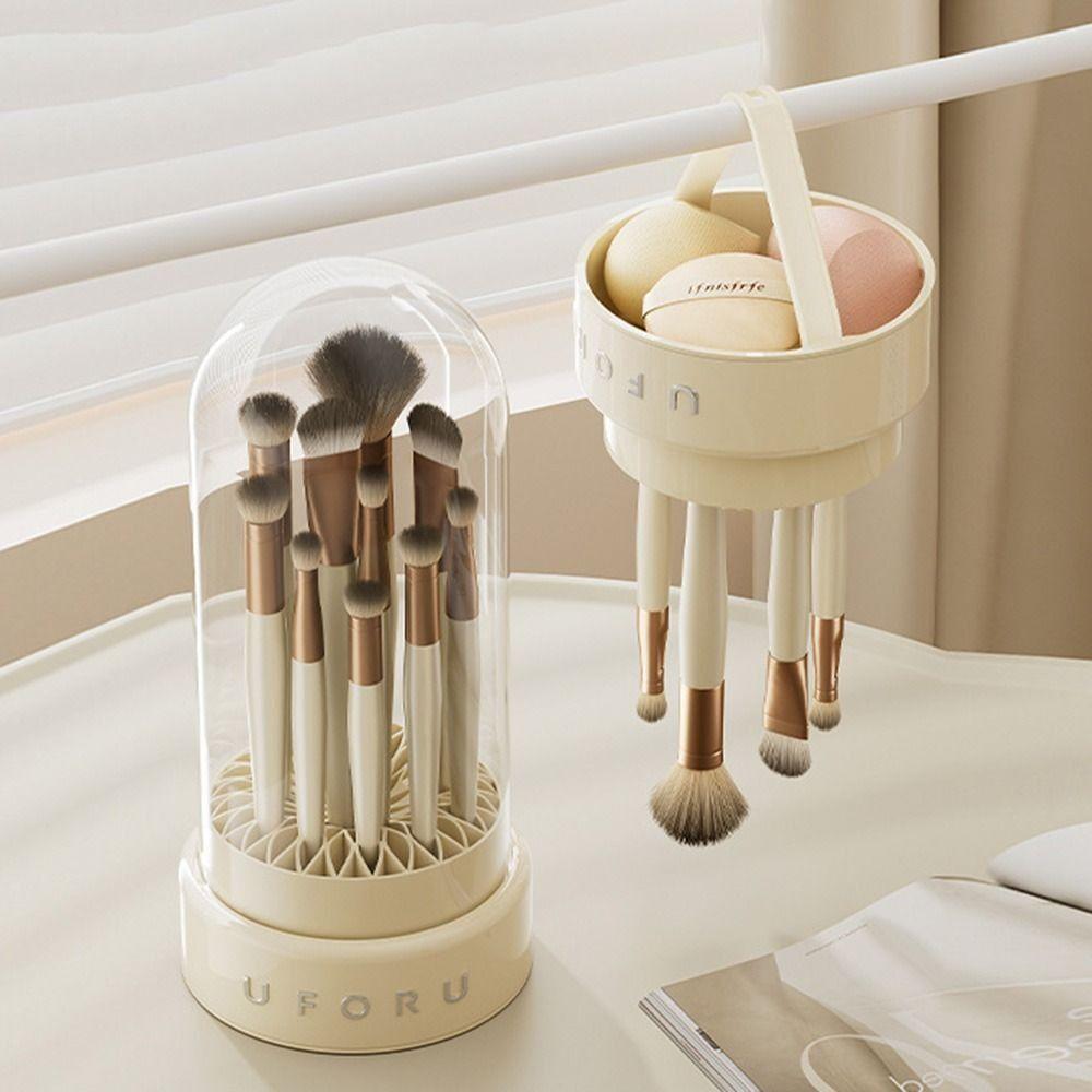 Large Capacity Makeup Brush Storage Bucket Dustproof Desktop Organizer Box  Pen Holder