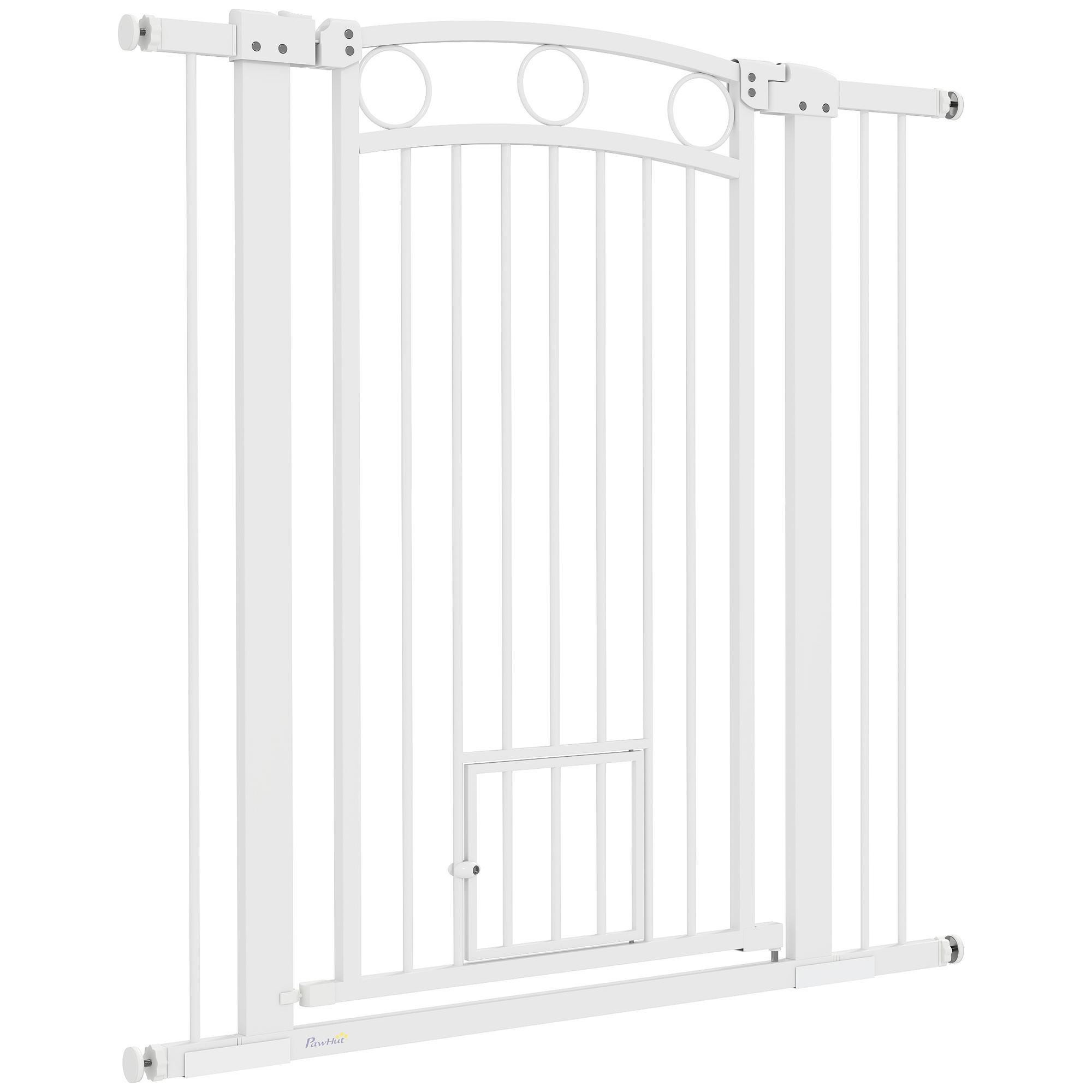 Porte pour chien haute de 106 cm avec porte pour chat et extensions de 7 cm et 14 cm pour escaliers et encadrements de porte Largeur 76 104 cm