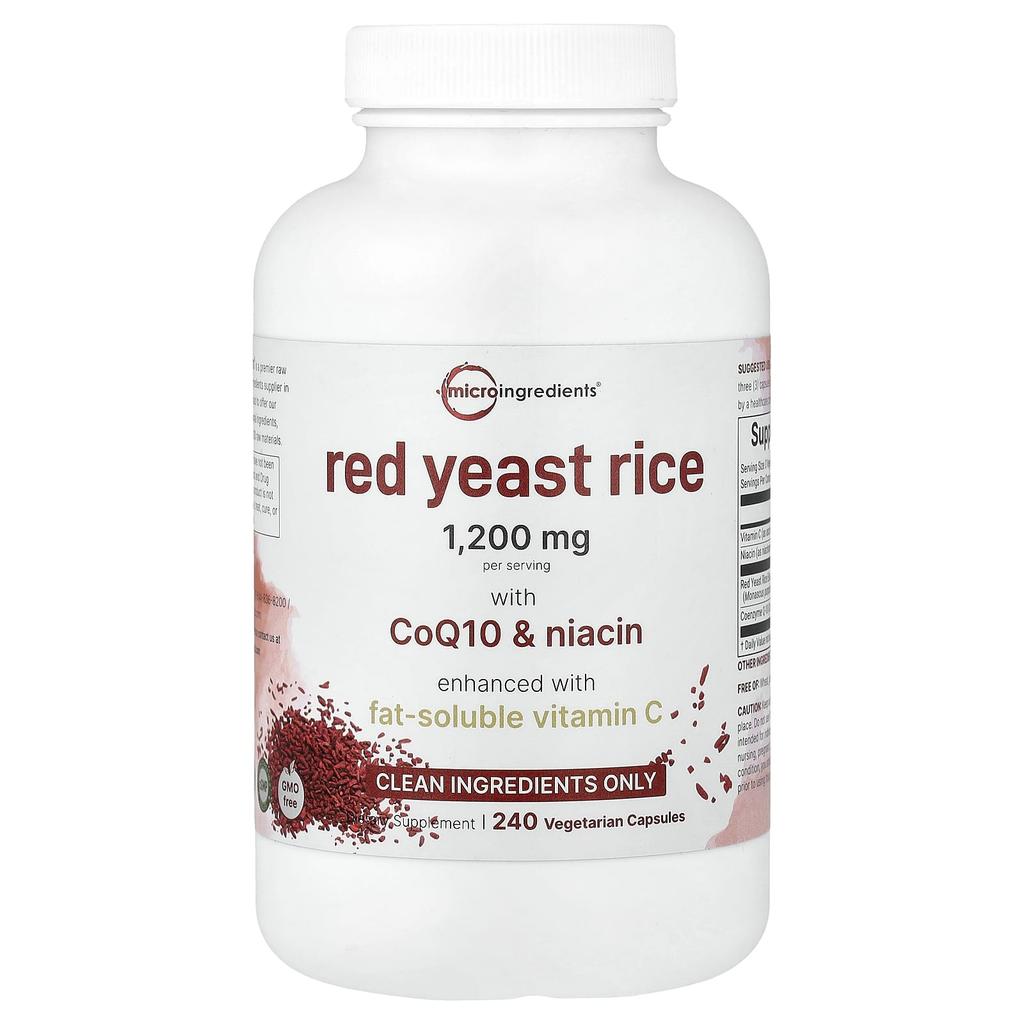 Micro Ingredients, Red Yeast Rice with CoQ10 and Niacin, 240 Veggie Capsules