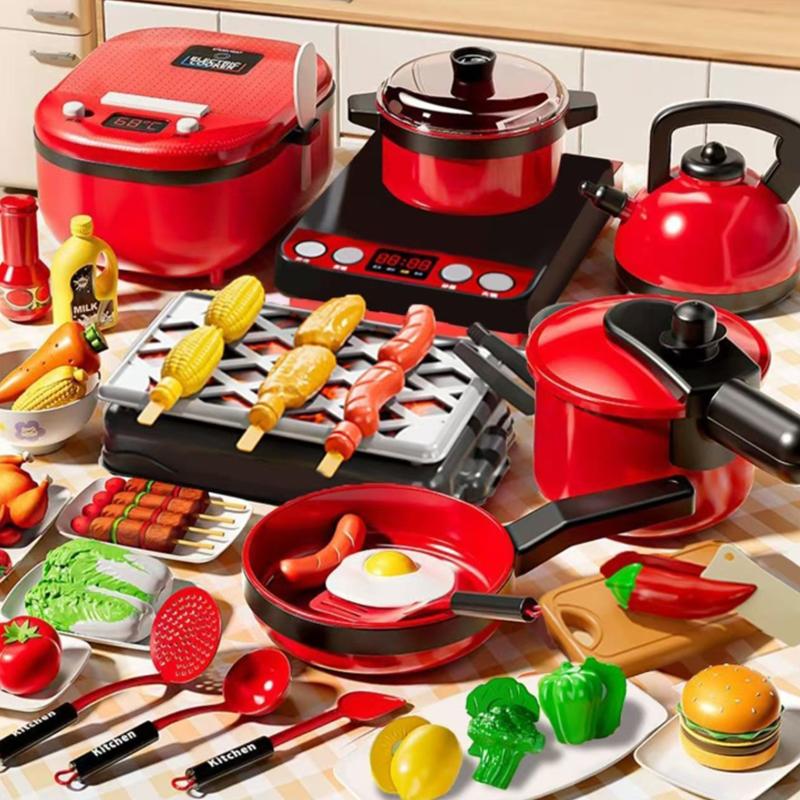 Kids Mini Home Kitchen Utensils Toy Set Pretend Play Cooking Simulated Food Game Boys Girls Birthday Gifts 3+ Year Old