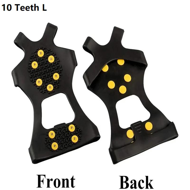1 Pair 5 Studs Anti-Skid Ice Snow Camping Walking Shoes Winter Safety Boots Universal Professional Climbing Crampons 5/24 Teeth